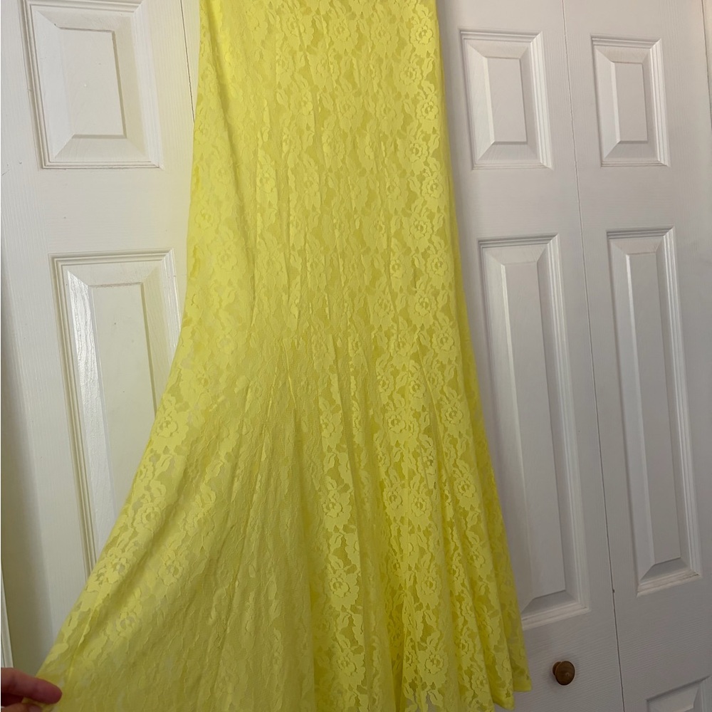 Yellow Lace Maxi Skirt XS